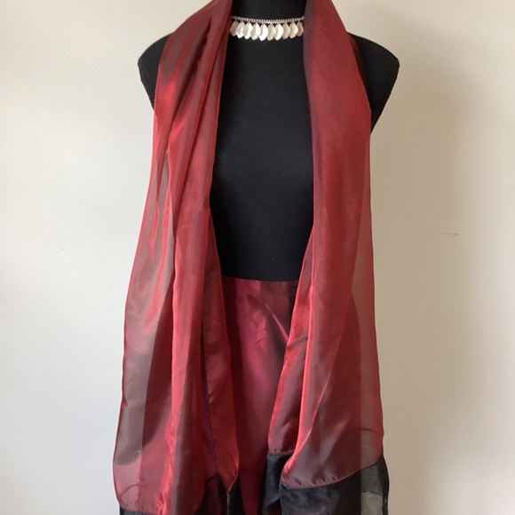 VINTAGE Holt Renfrew 2-piece Taffeta Outfit Burgundy US 8 - Picture 8 of 11